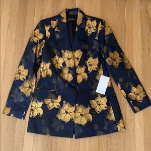 Women’s Zara Navy Blue & Gold Blazer